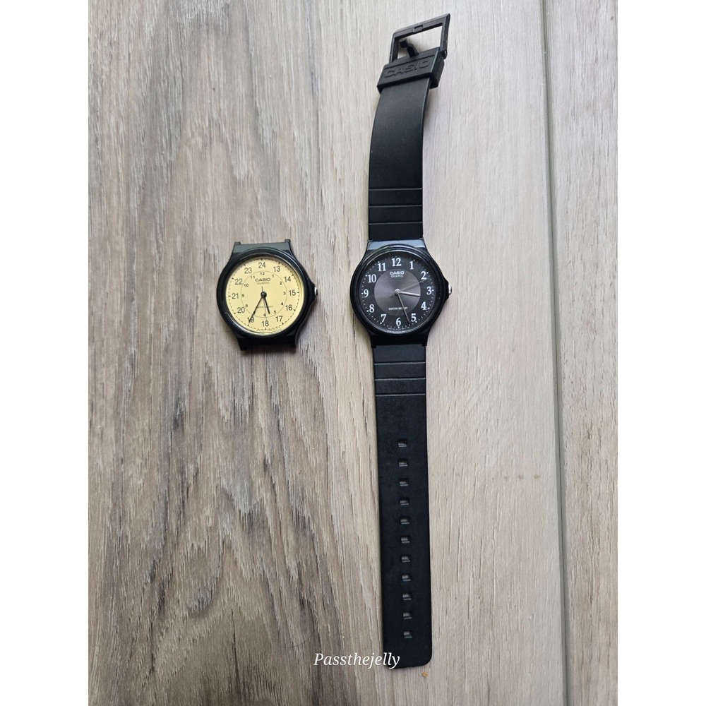 Casio‎ Watch Lot Mens Quartz Black Resin Minimalist Field Casual Y2K vtg